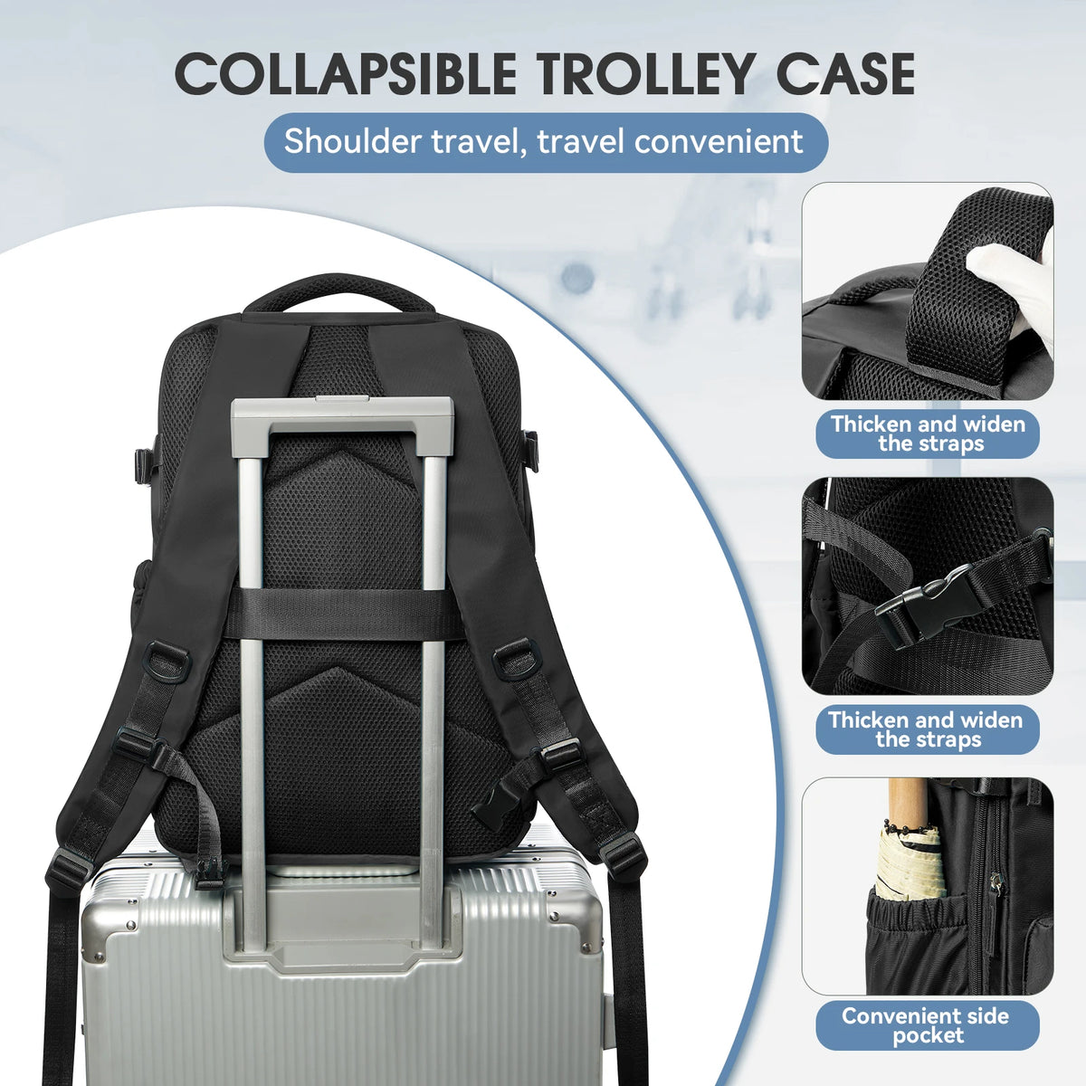 Expandable Vacuum Compression Travel Laptop Backpack – product image 10