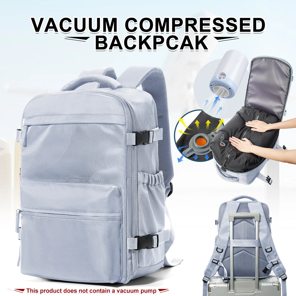 Fashion College Backpack Men Vacuum Compression Backpack, Women Men 15.6in Laptop Backpack Expand Hiking Vacuum Travel Backpack Smash Price Shop