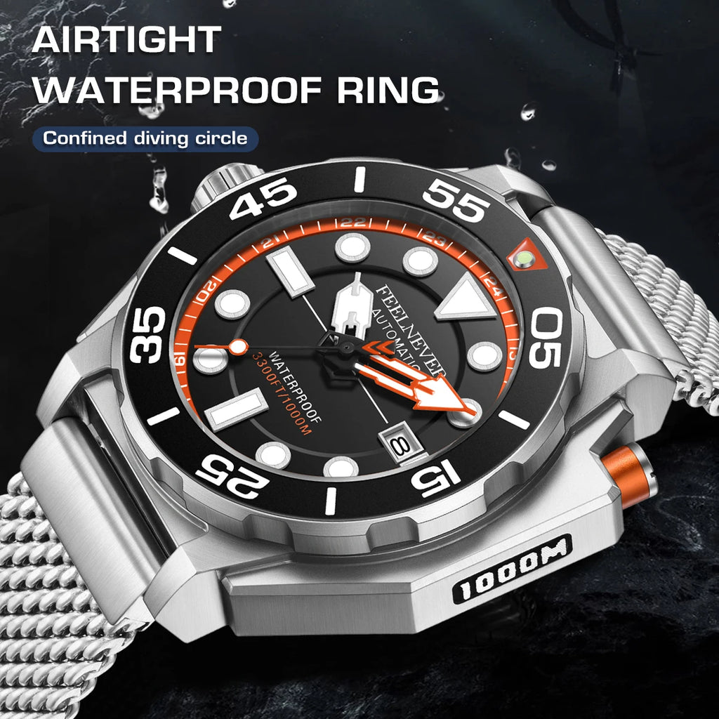 FeelNever Automatic 100BAR Diver Men’s Sapphire Watch