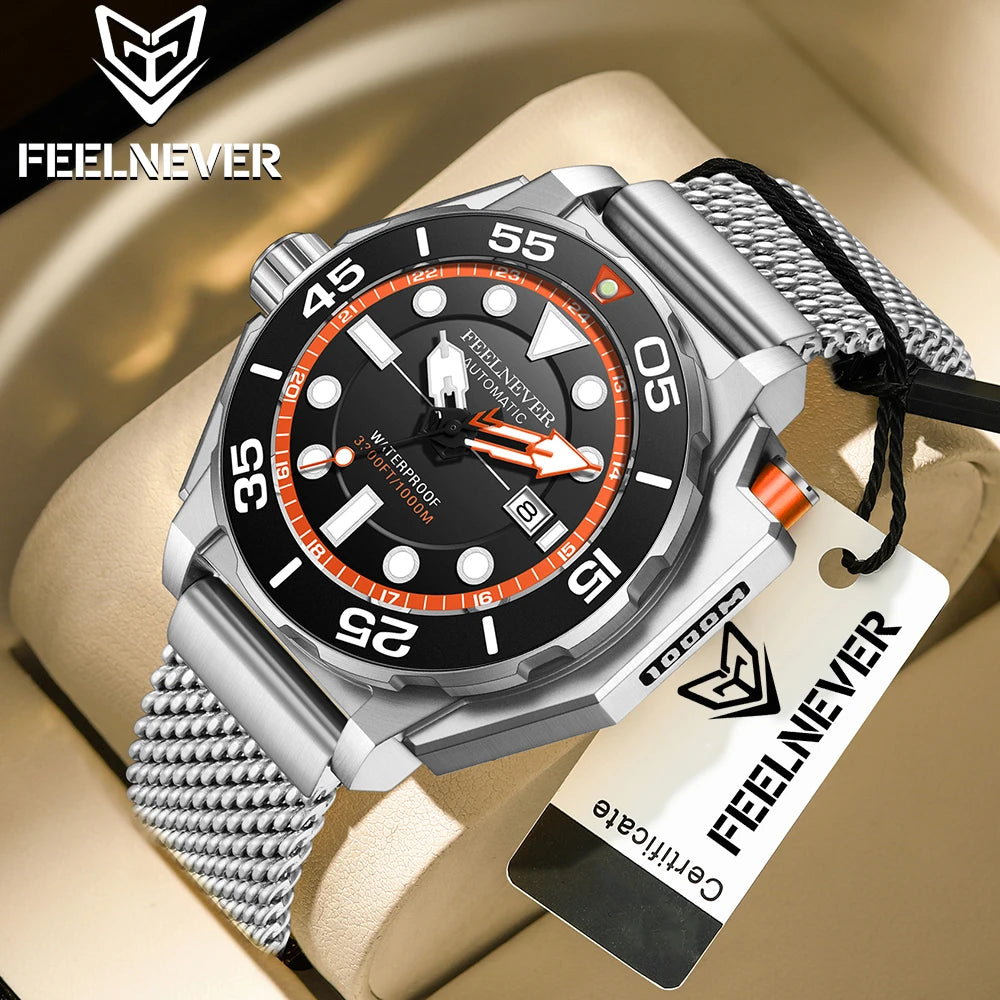 FeelNever Automatic 100BAR Diver Men’s Sapphire Watch