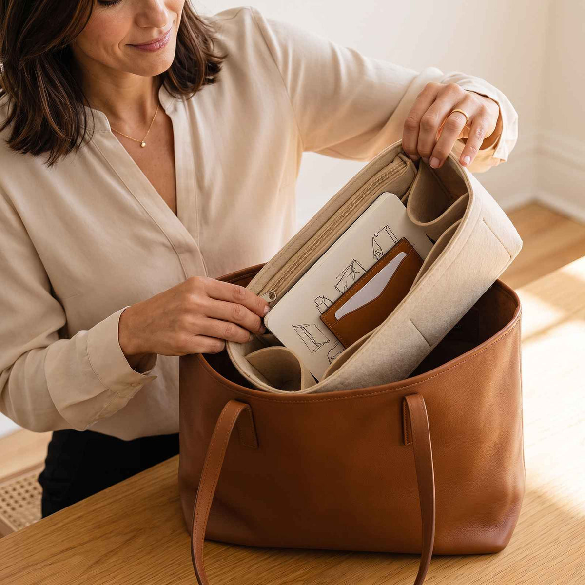 Felt Tote Bag Organizer Insert – hero image 2