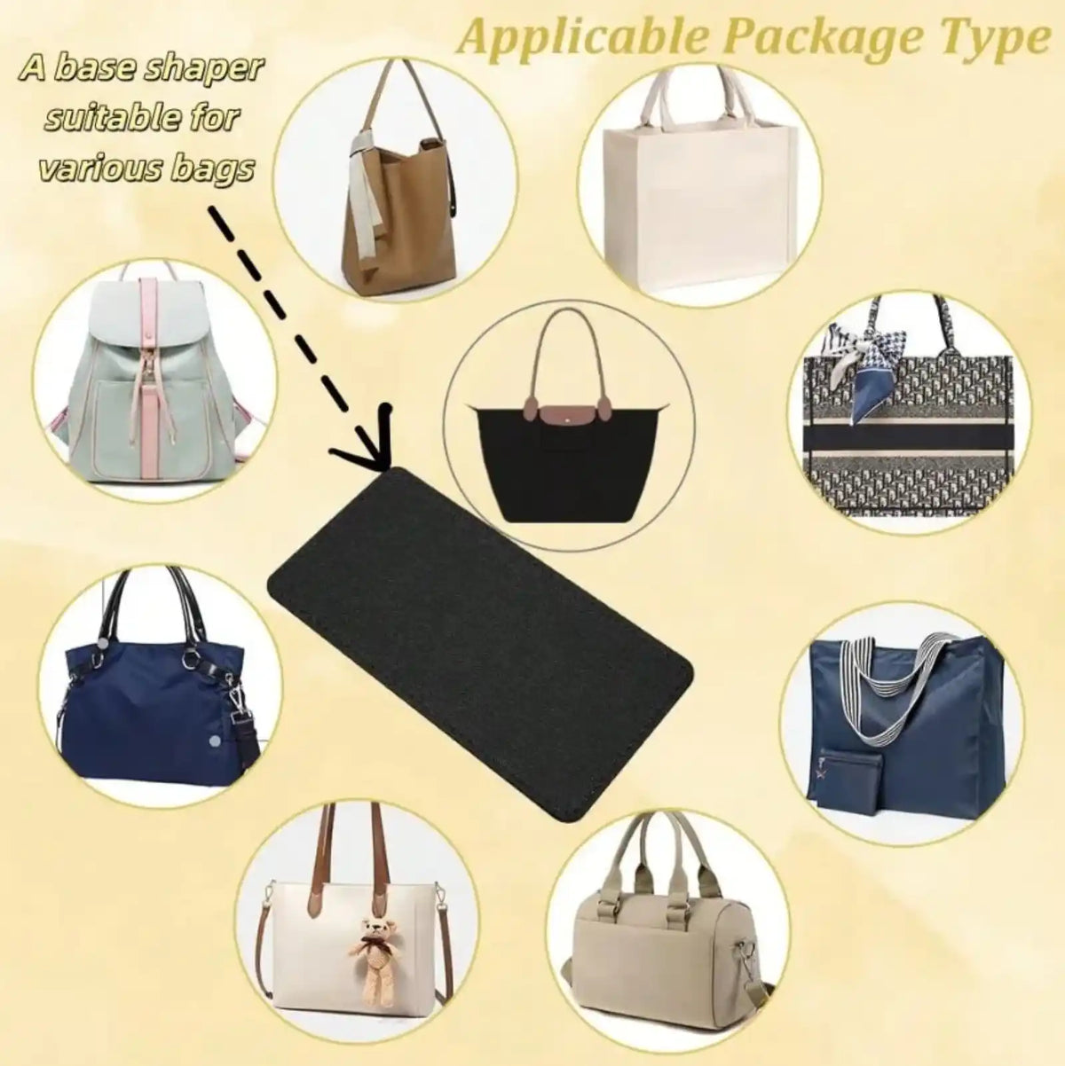 Felt Zipper Handbag Organizer Insert – product image 10