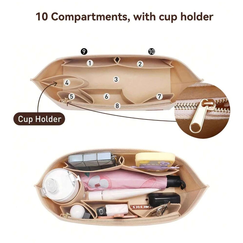 Felt zipper purse organizer insert for handbags storage bag bag organizer Smash Price Shop
