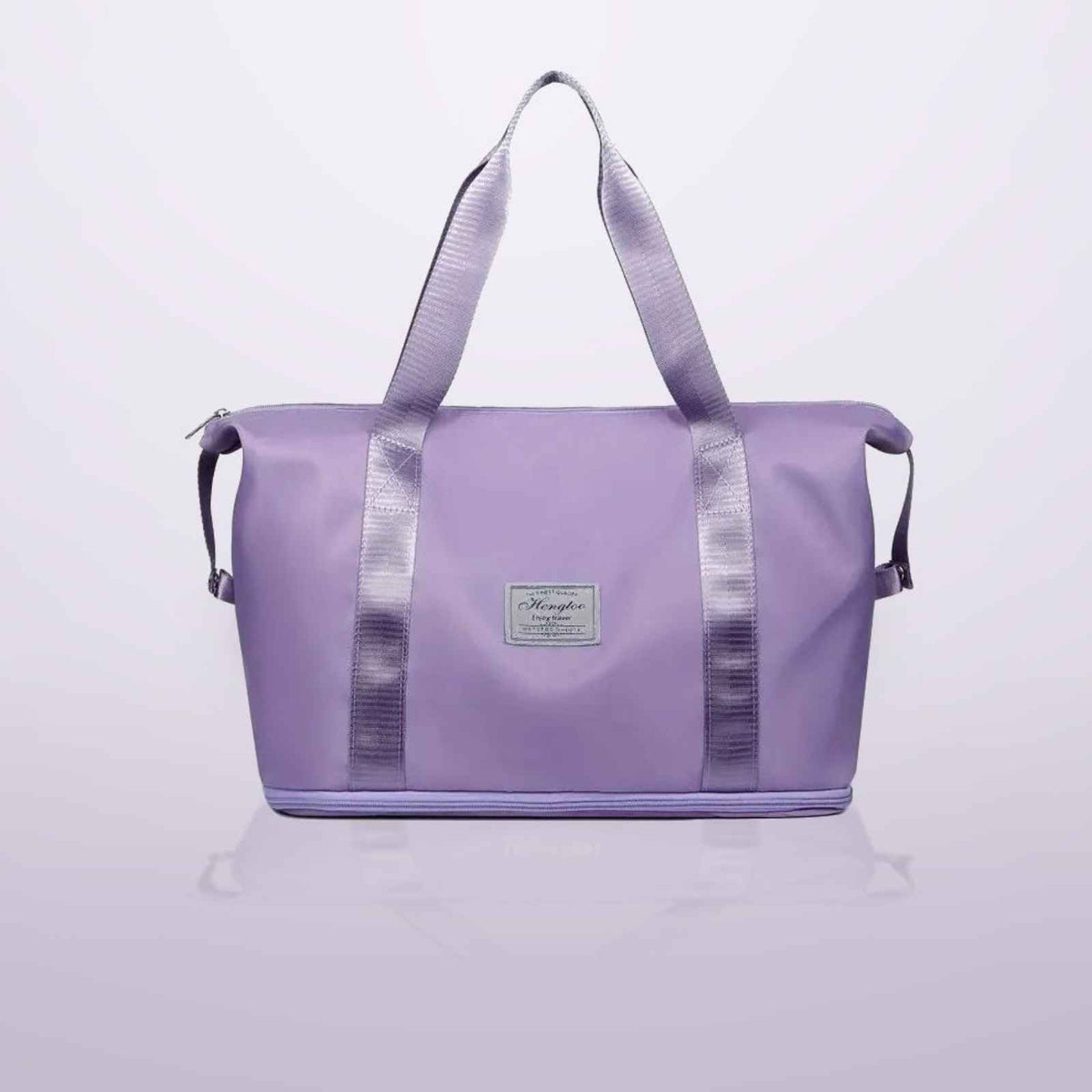 Foldable Nylon Weekender Travel Bag in purple – product image 7