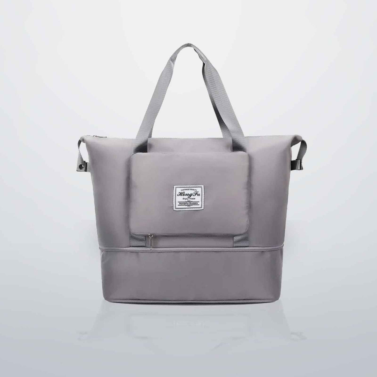 Foldable Nylon Weekender Travel Bag in Grey – product image 12