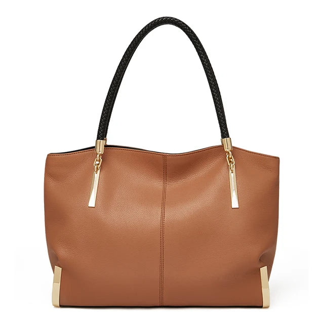 FOXER Genuine Leather Lady's Handbag Elegant Luxury Design Women Shoulder Bag Large Capacity Tote Bag Best Gift for Mom,Wife Smash Price Shop