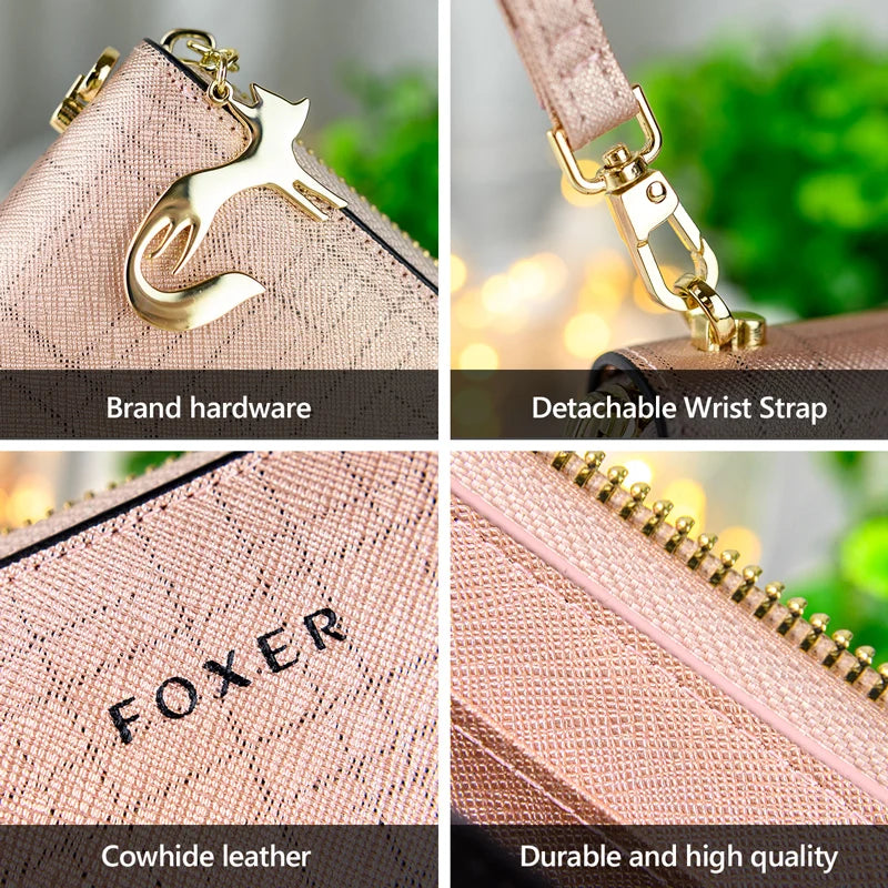 FOXER Split Leather Zip-Around Wristlet Wallet – product image 5