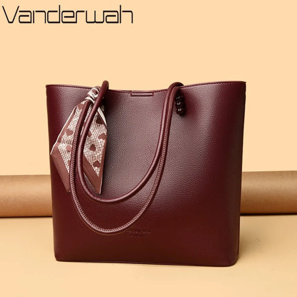 VANDERWAH Pebbled Vegan Leather Work Tote