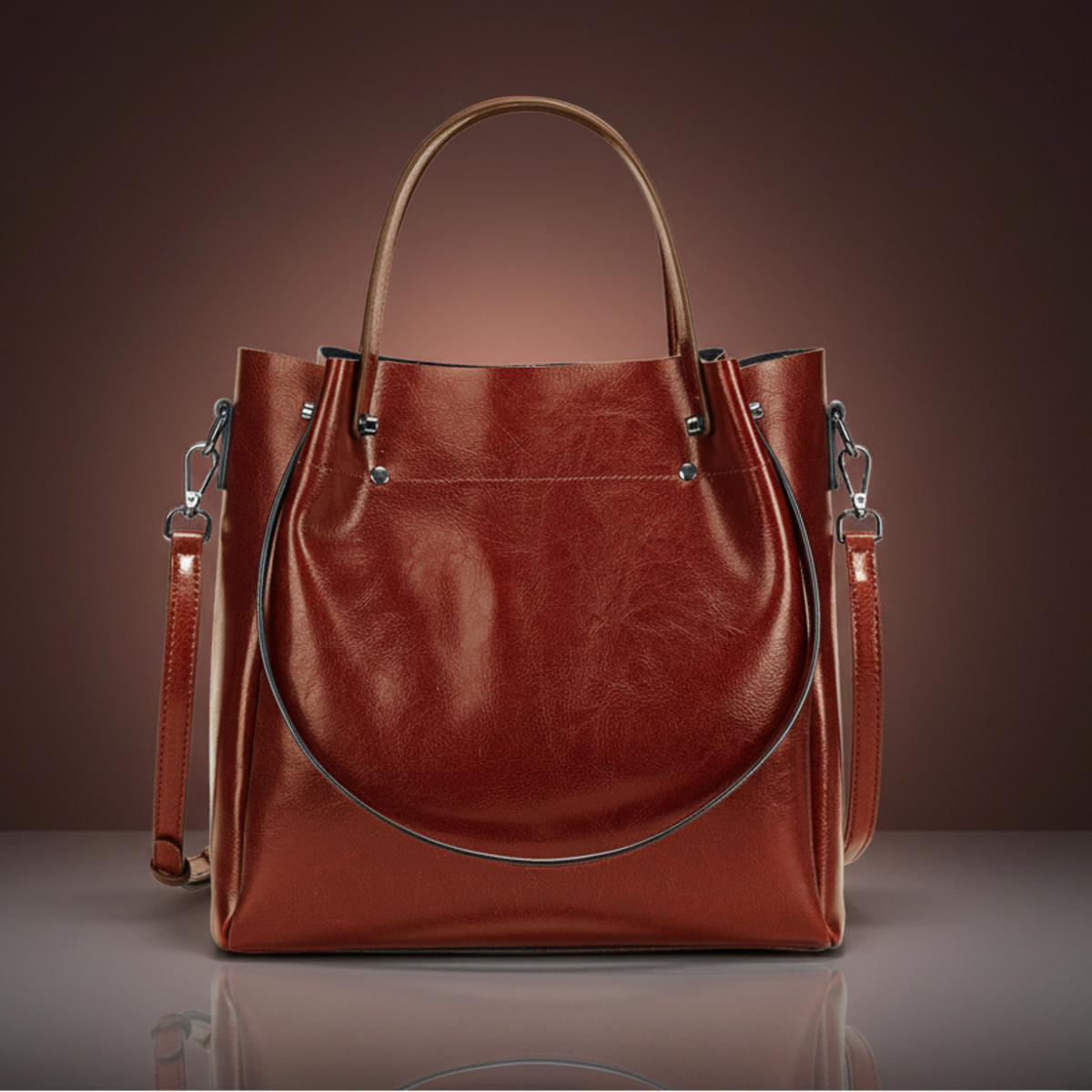 Genuine Leather Multi-Carry Work Tote Bag for Women ZENCY