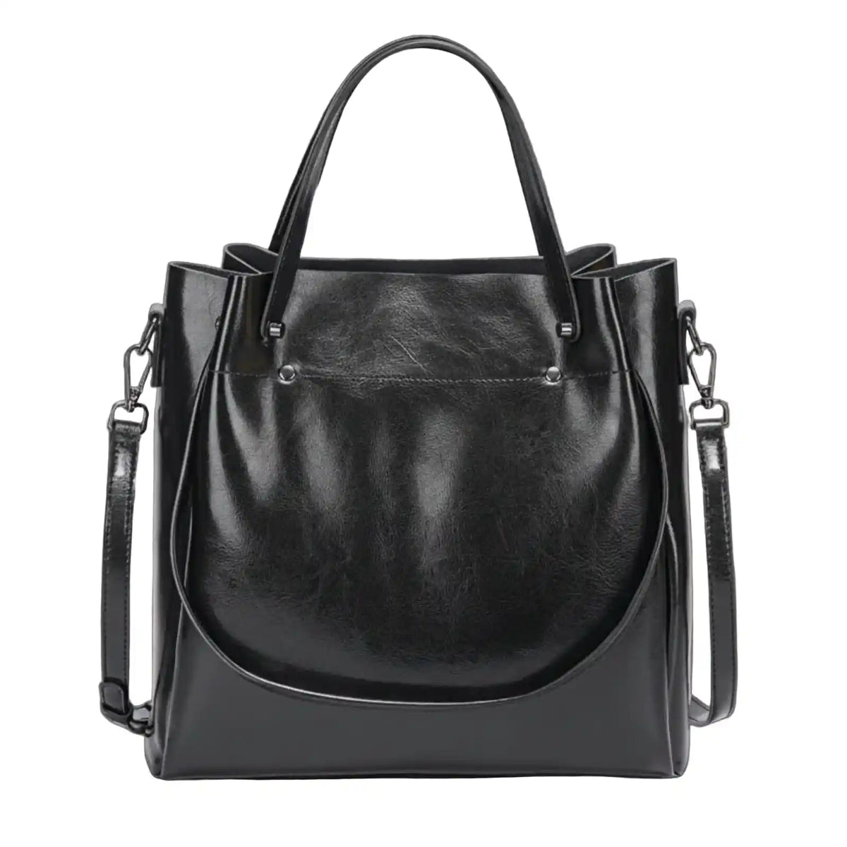 Genuine Leather Multi-Carry Work Tote Bag for Women in Black – product image 11