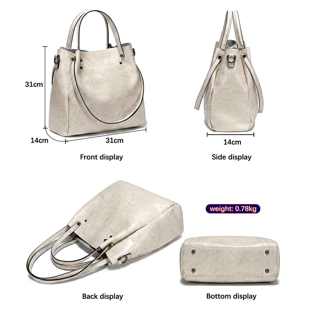 Genuine Leather Multi-Carry Work Tote Bag for Women – product image 14