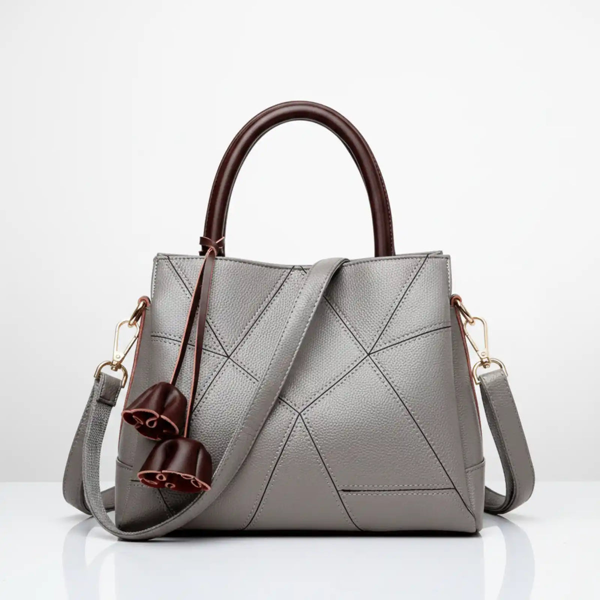 Genuine Leather Patchwork Convertible Tote Bag – product image 11