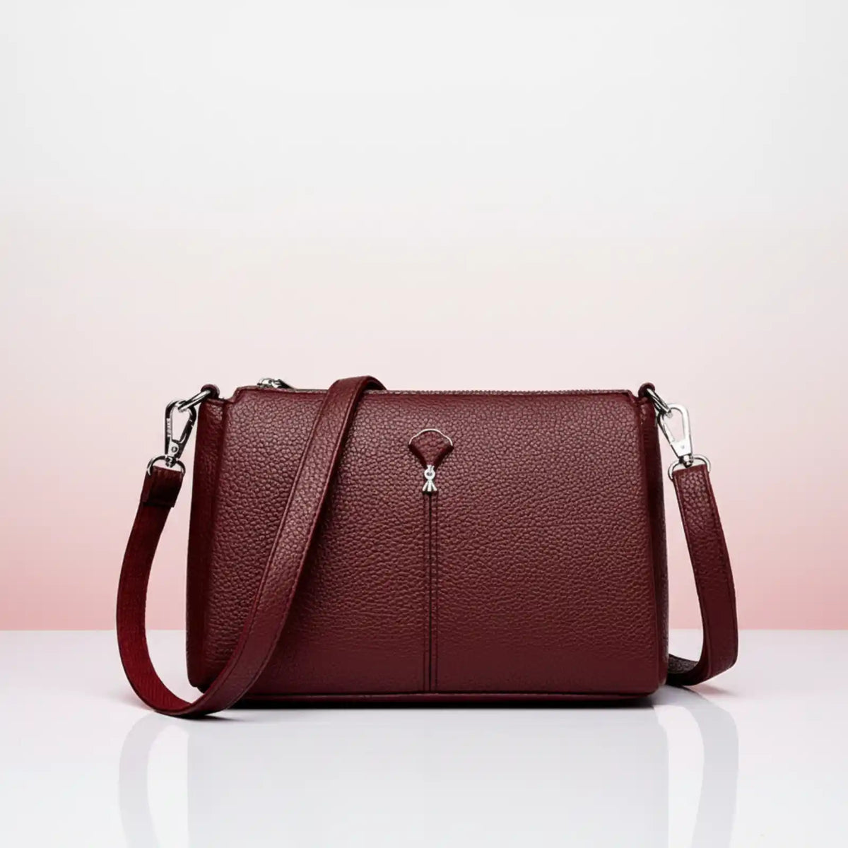 Genuine Leather Three-Layer Crossbody Shoulder Bag Smash Price Shop Crossbody Shoulder Bag