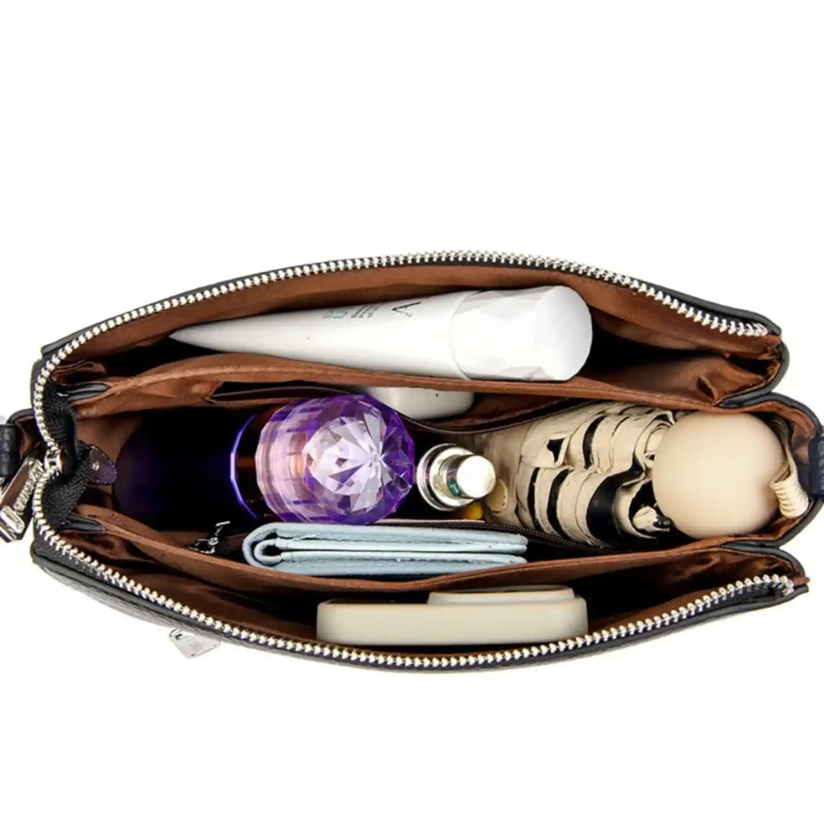 Genuine Leather Three-Layer Crossbody Shoulder Bag Smash Price Shop Crossbody Shoulder Bag
