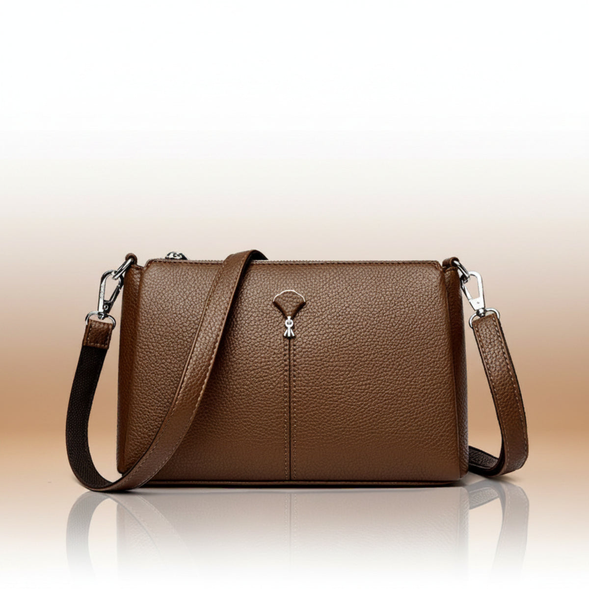 Genuine Leather Three-Layer Crossbody Shoulder Bag Smash Price Shop Crossbody Shoulder Bag