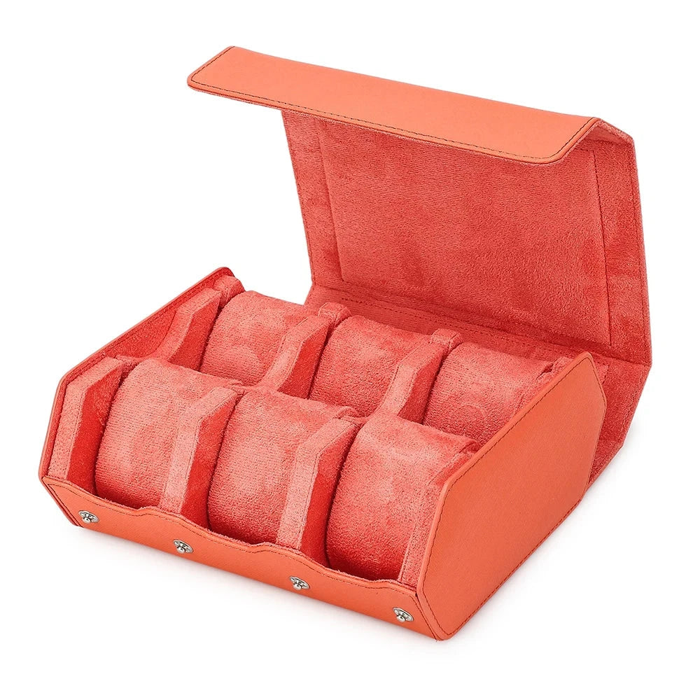 Genuine Leather Watch Roll Case – 6/8 Slot Travel Box