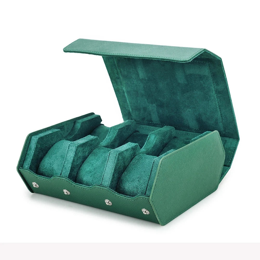Genuine Leather Watch Roll Case – 6/8 Slot Travel Box