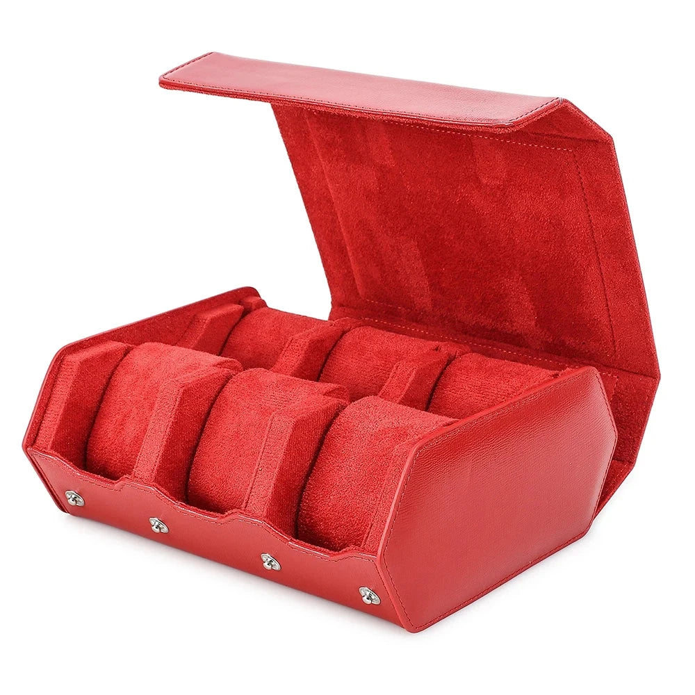 Genuine Leather Watch Roll Case – 6/8 Slot Travel Box