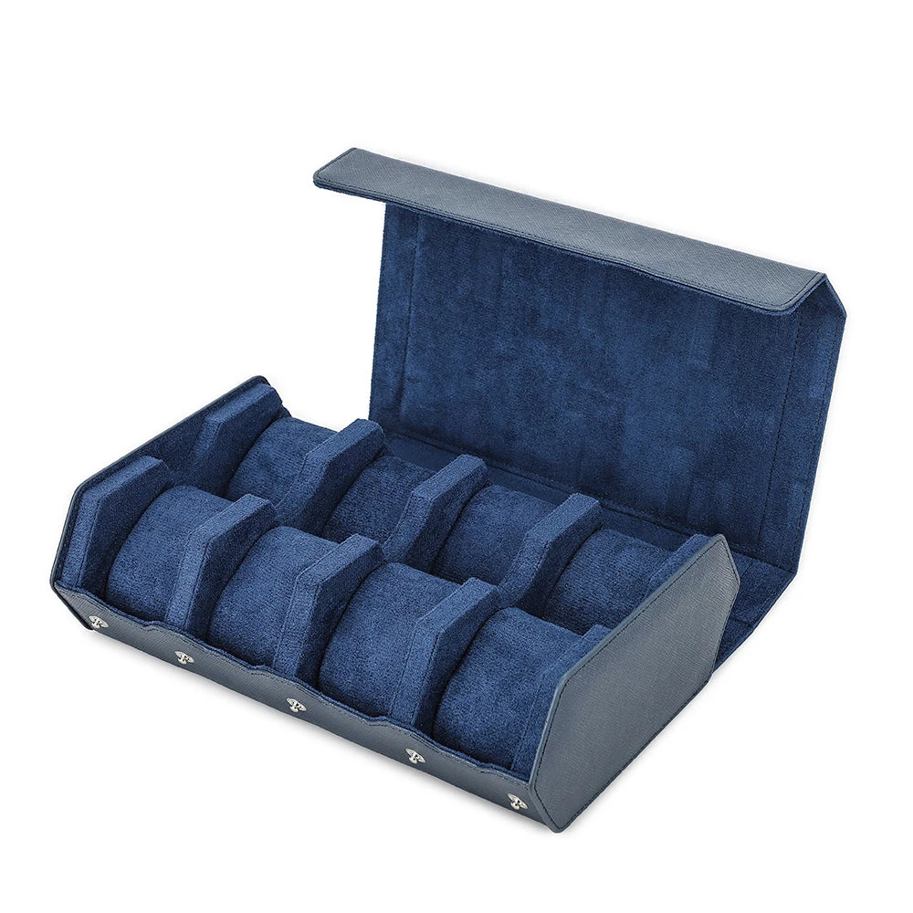 Genuine Leather Watch Roll Case – 6/8 Slot Travel Box