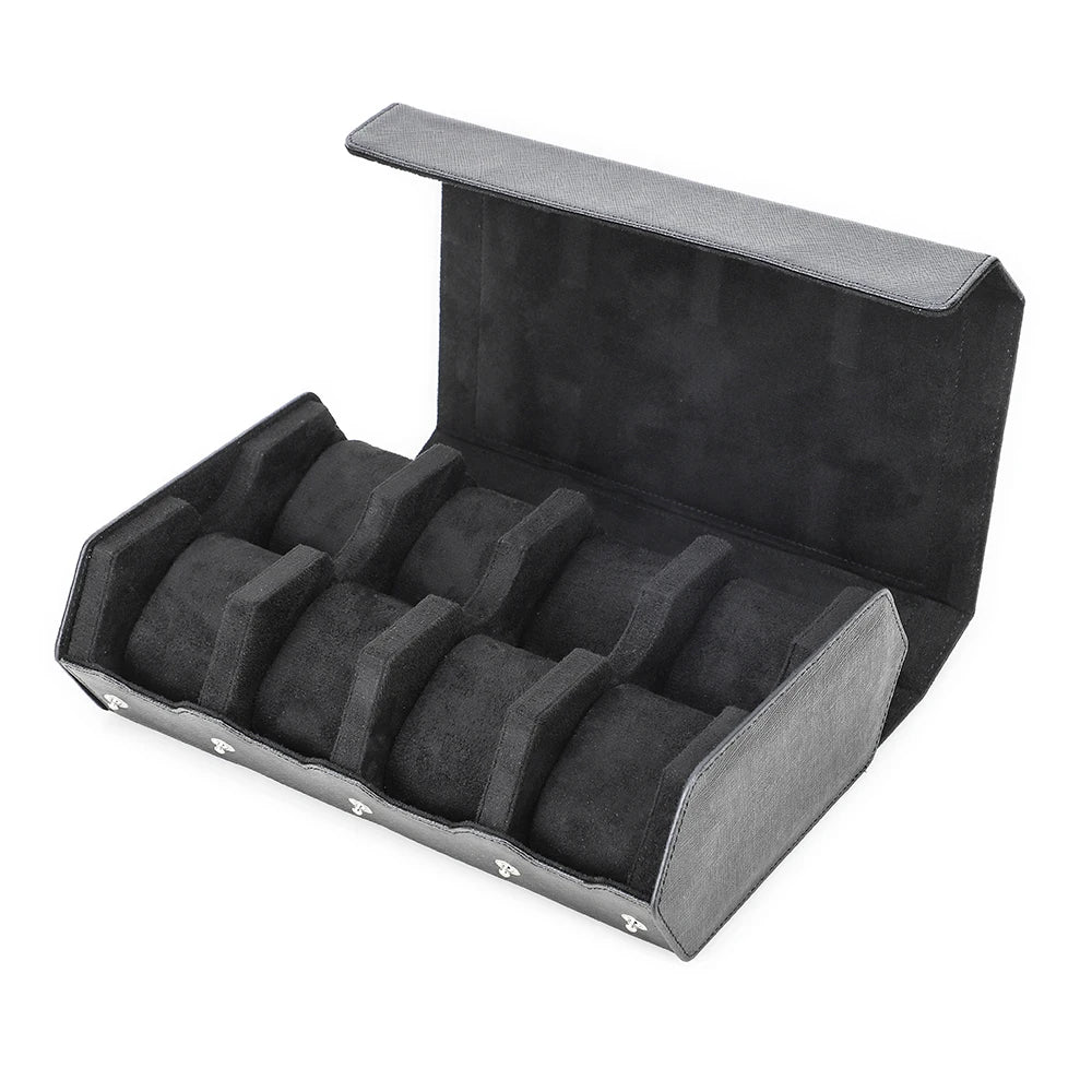 Genuine Leather Watch Roll Case – 6/8 Slot Travel Box