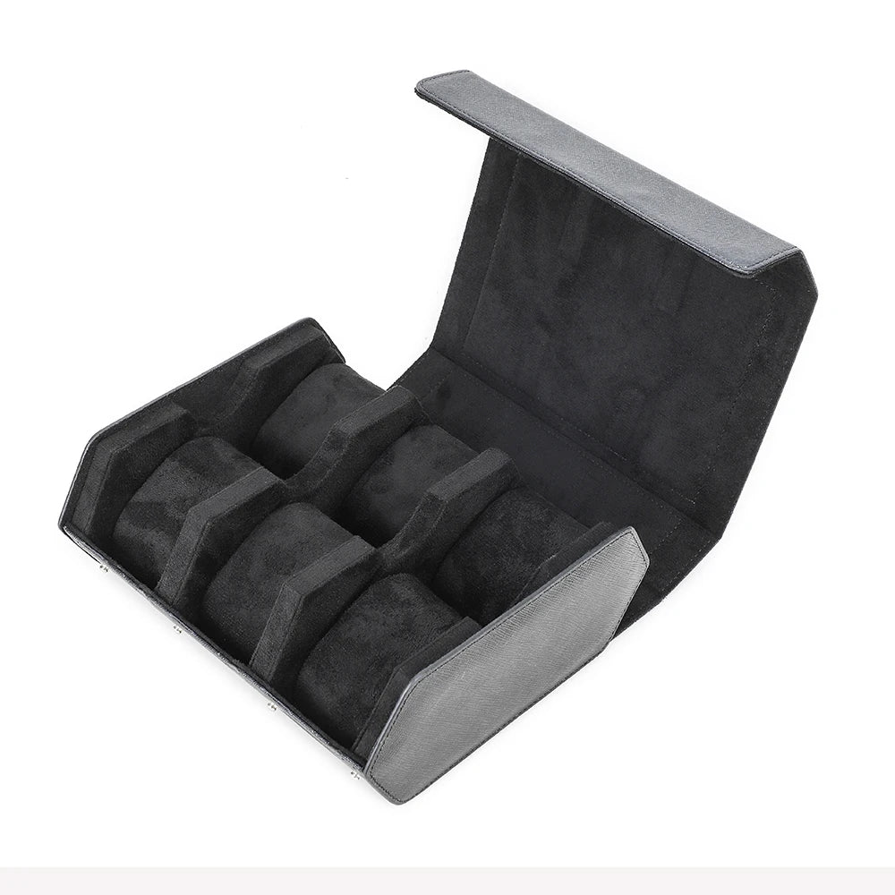 Genuine Leather Watch Roll Case – 6/8 Slot Travel Box