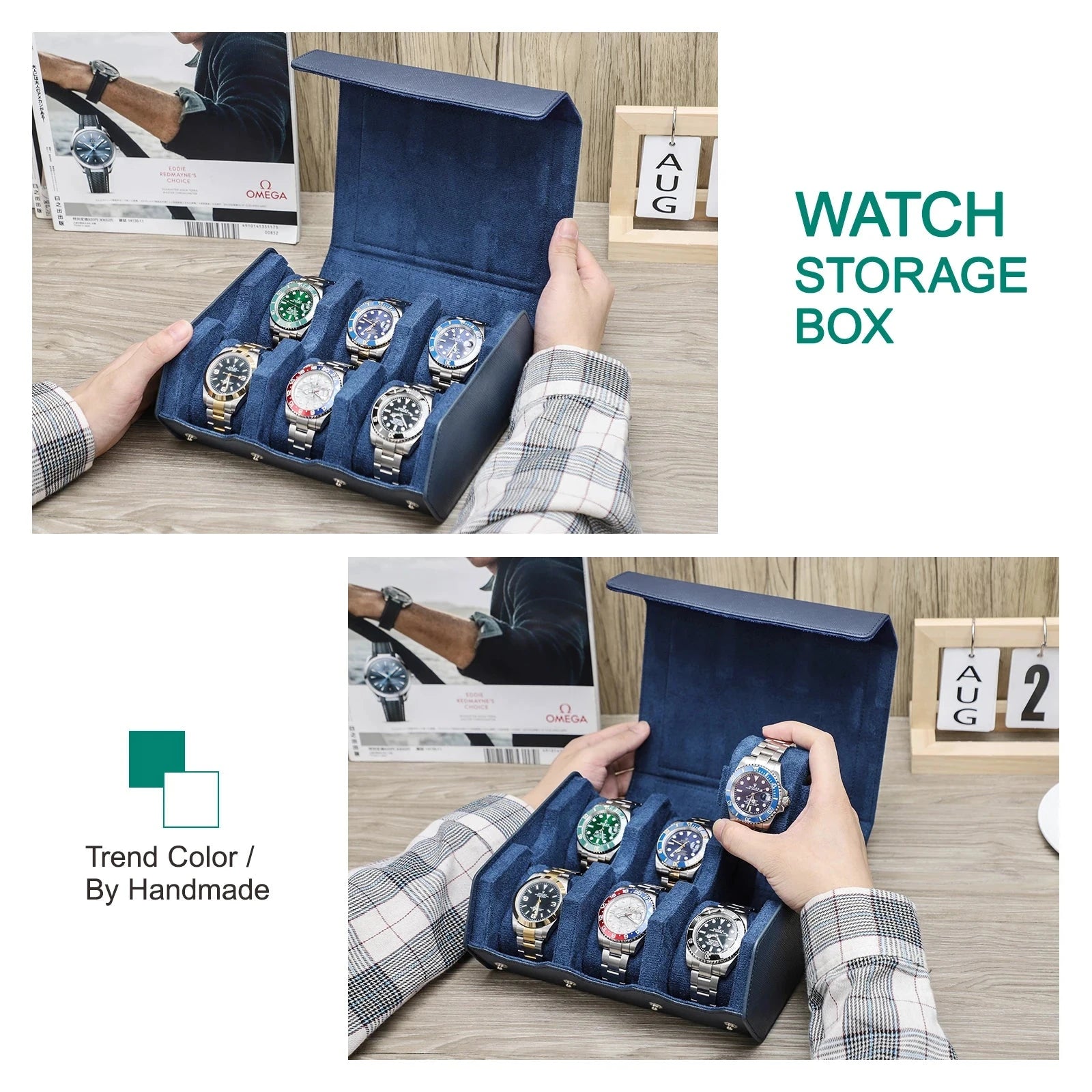 Genuine Leather Watch Roll Case – 6/8 Slot Travel Box Smash Price Shop Unisex