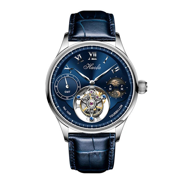 Haofa 1038 Tourbillon GMT Watch – Manual, Moon Phase, Sapphire
