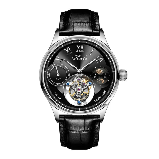 Haofa 1038 Tourbillon GMT Watch – Manual, Moon Phase, Sapphire