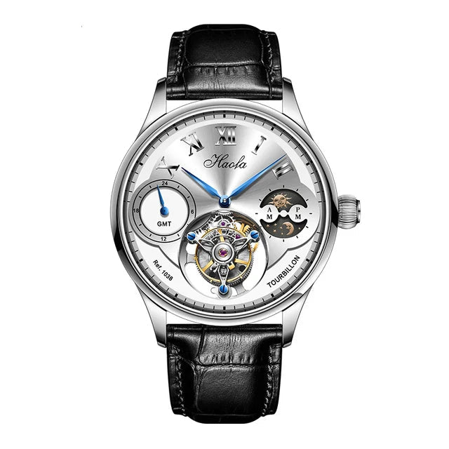 Haofa 1038 Tourbillon GMT Watch – Manual, Moon Phase, Sapphire Smash Price Shop Men's Watch
