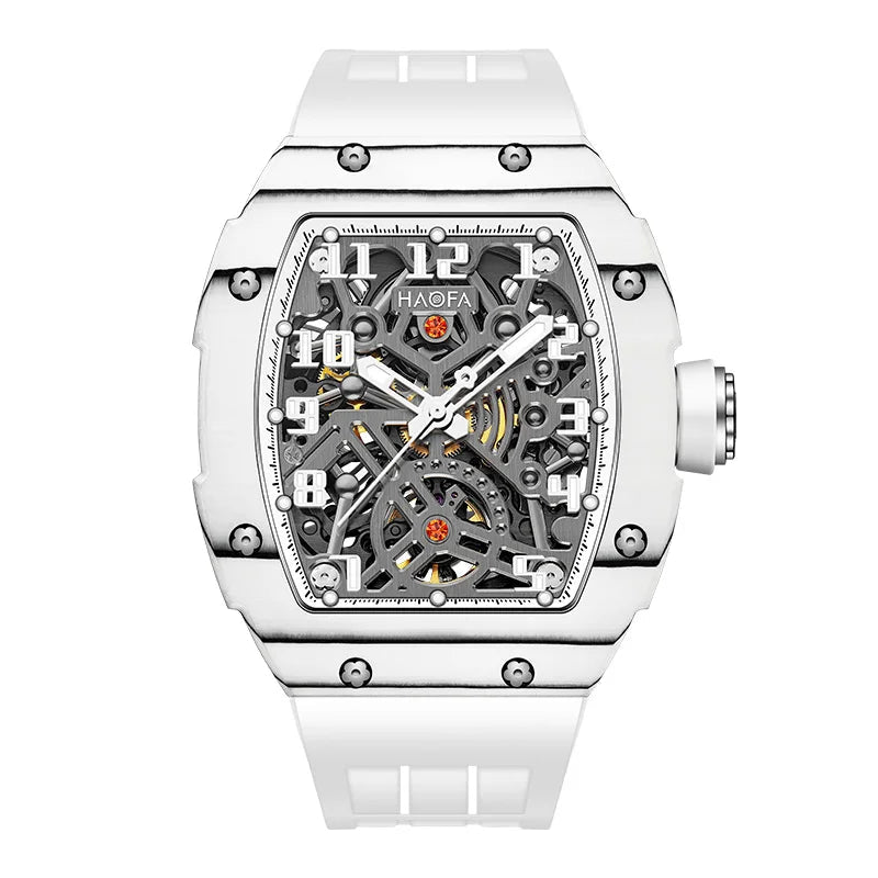 Haofa 1923 Carbon Fiber Skeleton Watch – 80h Power, Sapphire