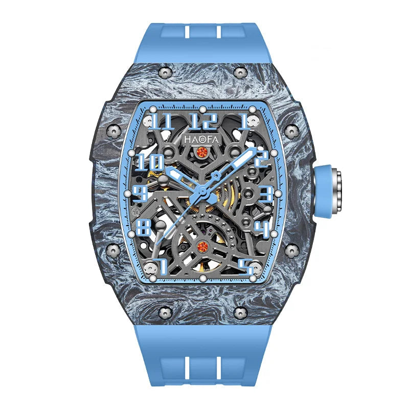 Haofa 1923 Carbon Fiber Skeleton Watch – 80h Power, Sapphire