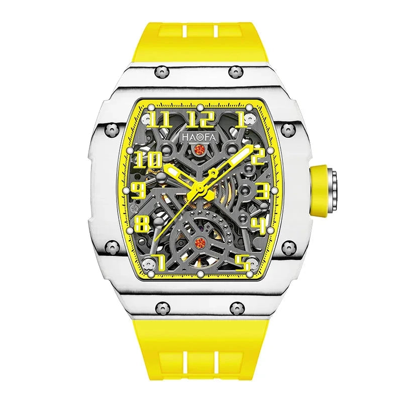 Haofa 1923 Carbon Fiber Skeleton Watch – 80h Power, Sapphire