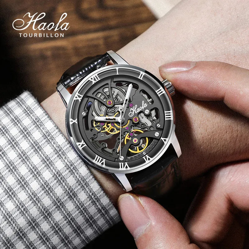 Haofa 1933 Skeleton Watch – 80h Power, Ceramic Scale, Luminous Dial