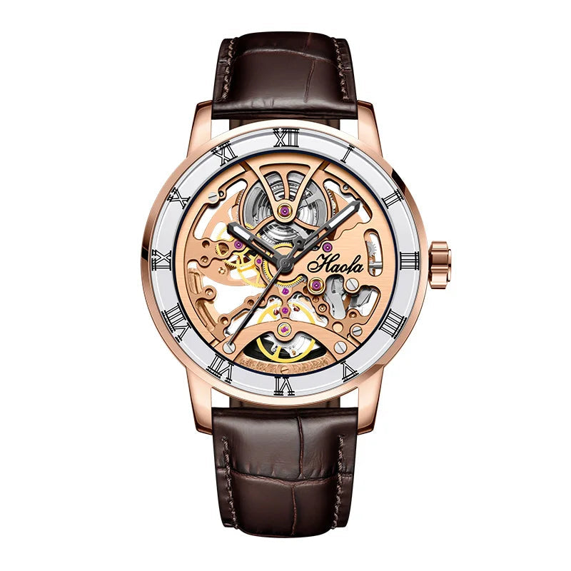 Haofa 1933 Skeleton Watch – 80h Power, Ceramic Scale, Luminous Dial