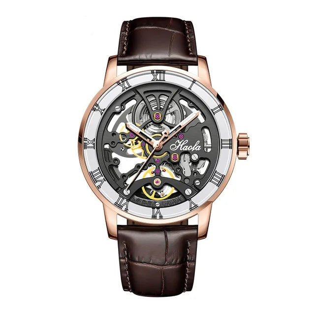 Haofa 1933 Skeleton Watch – 80h Power, Ceramic Scale, Luminous Dial