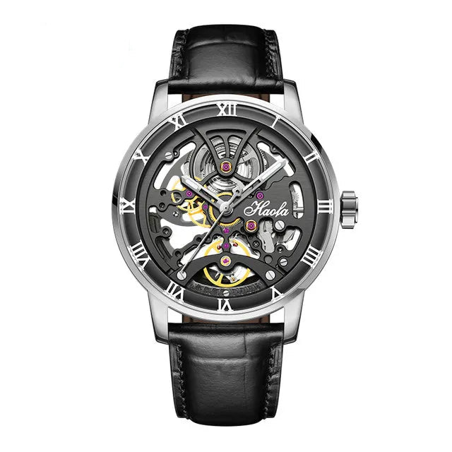 Haofa 1933 Skeleton Watch – 80h Power, Ceramic Scale, Luminous Dial