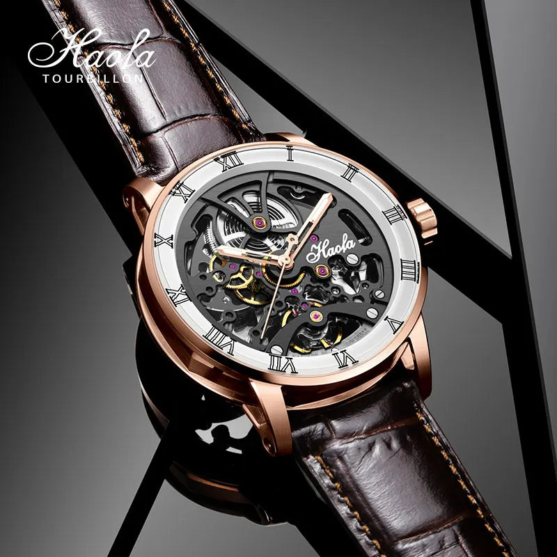 Haofa 1933 Skeleton Watch – 80h Power, Ceramic Scale, Luminous Dial