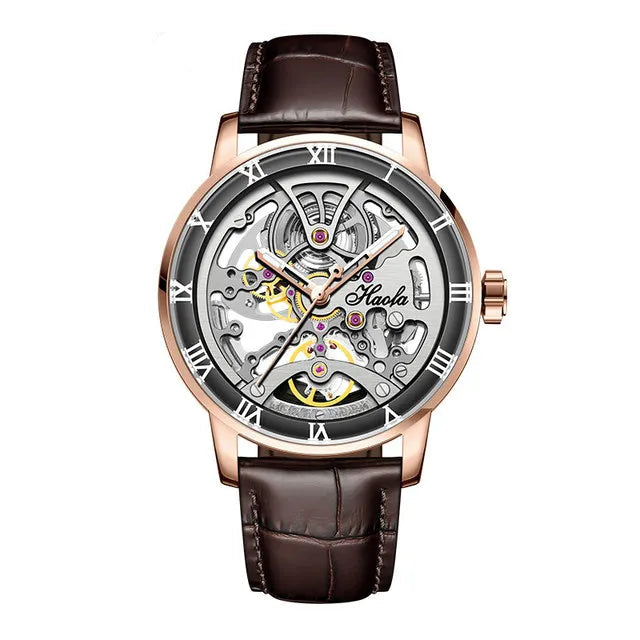 Haofa 1933 Skeleton Watch – 80h Power, Ceramic Scale, Luminous Dial