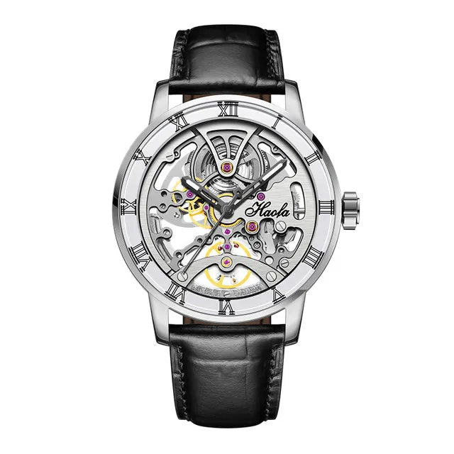 Haofa 1933 Skeleton Watch – 80h Power, Ceramic Scale, Luminous Dial