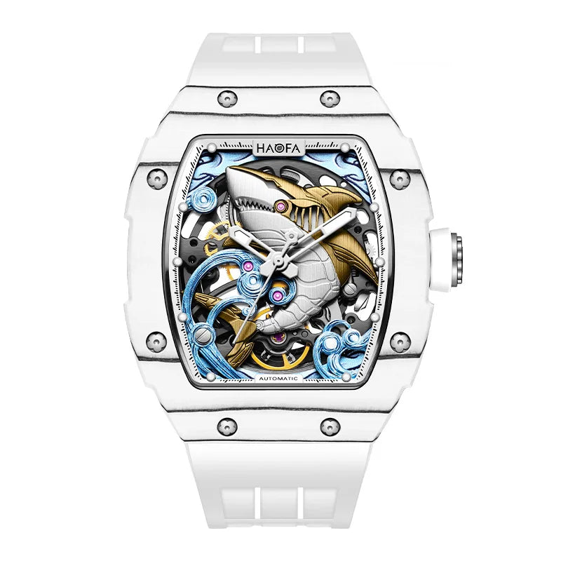 Haofa 1990 3D Shark Watch – Carbon, Luminous, 80h Power Smash Price Shop Men's Watch
