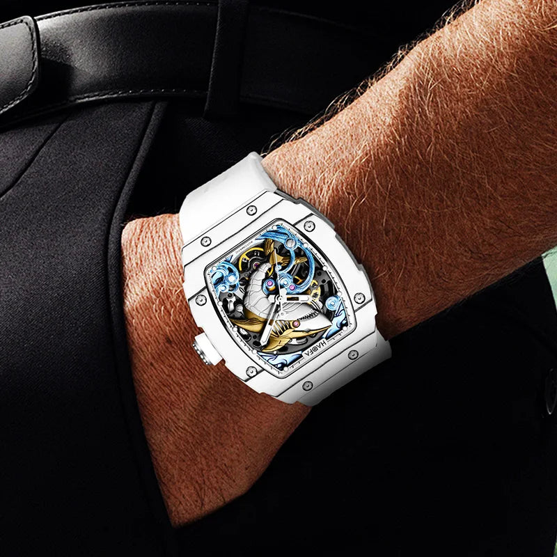 Haofa 1990 3D Shark Watch – Carbon, Luminous, 80h Power