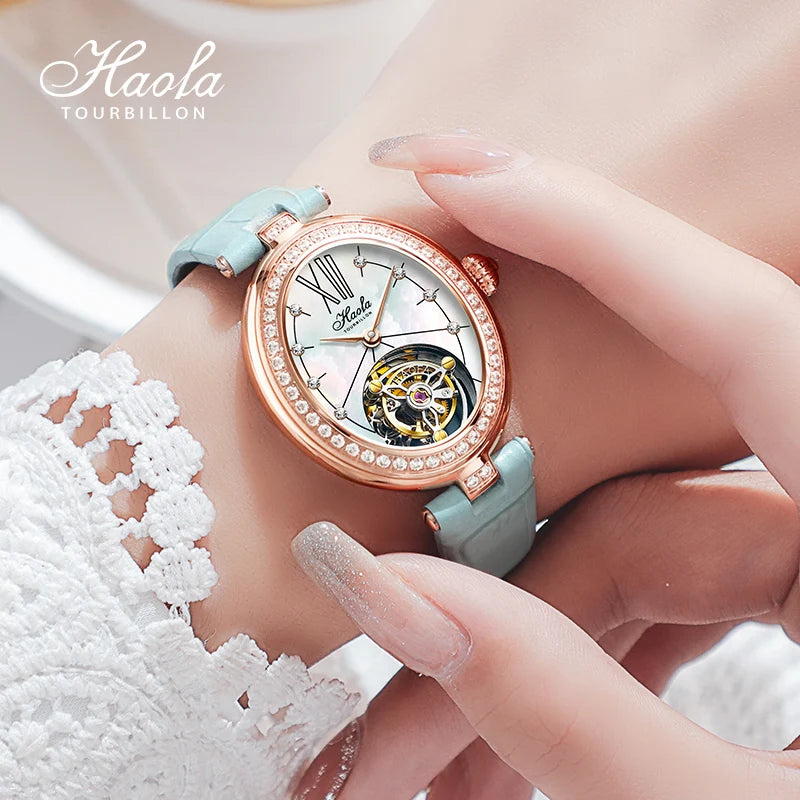 Haofa 2118 Ladies Flying Tourbillon Watch – Sapphire Oval Limited Edition Smash Price Shop Women's Watch