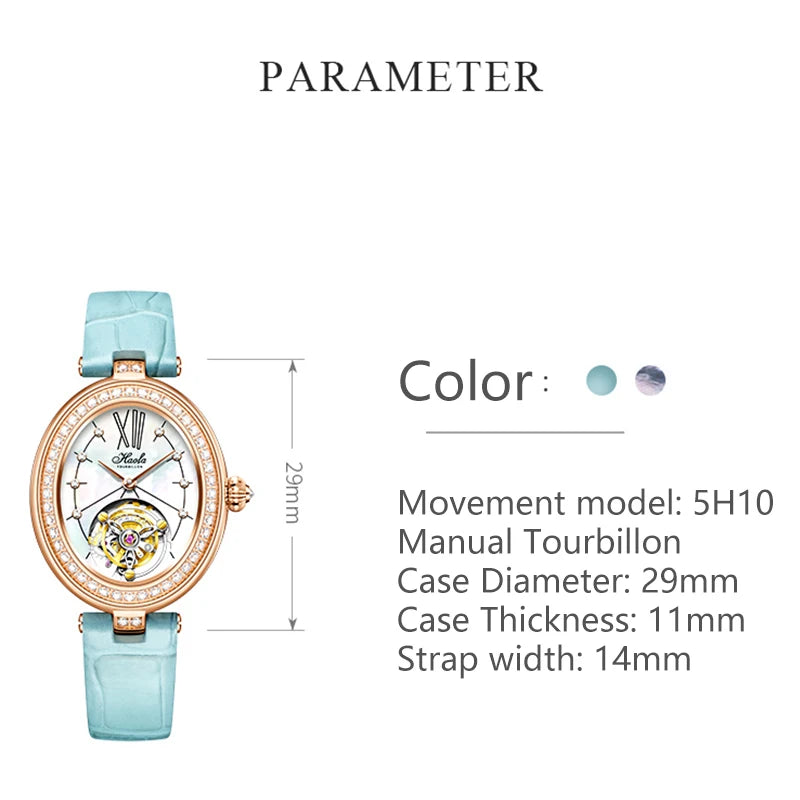 Haofa 2118 Ladies Flying Tourbillon Watch – Sapphire Oval Limited Edition Smash Price Shop Women's Watch