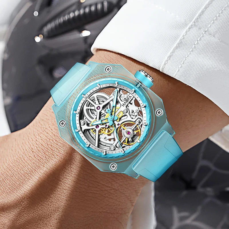 Haofa 2208 Skeleton Watch – Transparent Automatic, 72h Power