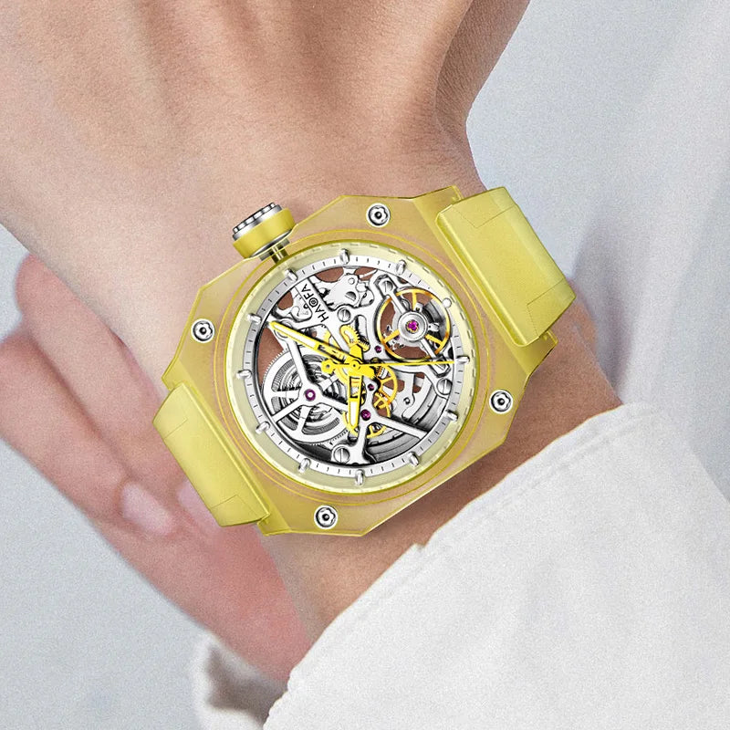 Haofa 2208 Skeleton Watch – Transparent Automatic, 72h Power