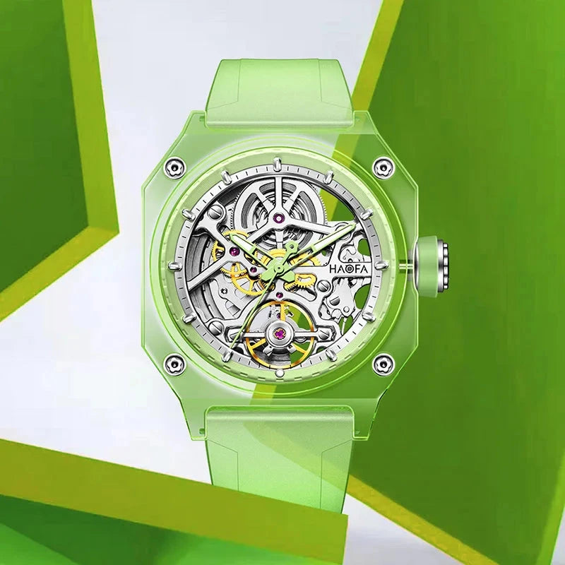 Haofa 2208 Skeleton Watch – Transparent Automatic, 72h Power