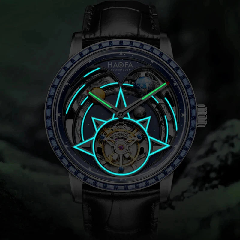 Haofa 2269 Flying Tourbillon Men’s Watch – Solar System Sapphire 3HD6E