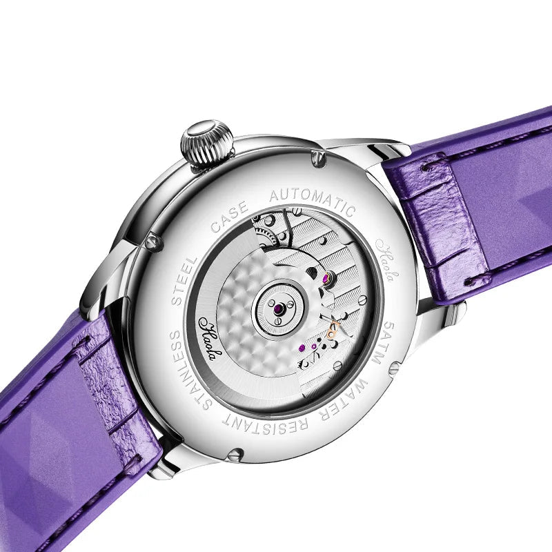 Haofa 2318 Automatic Men’s Mechanical Watch – World Globe Dial Stainless Steel