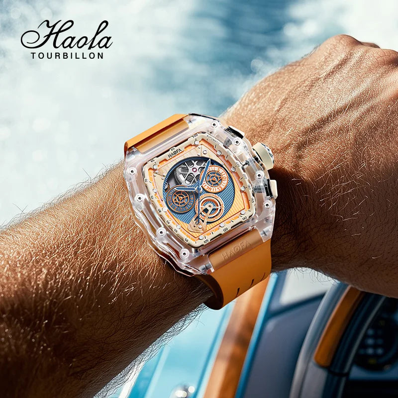 Haofa 2368 Automatic Men's Sports Watch – 49mm Tonneau Case