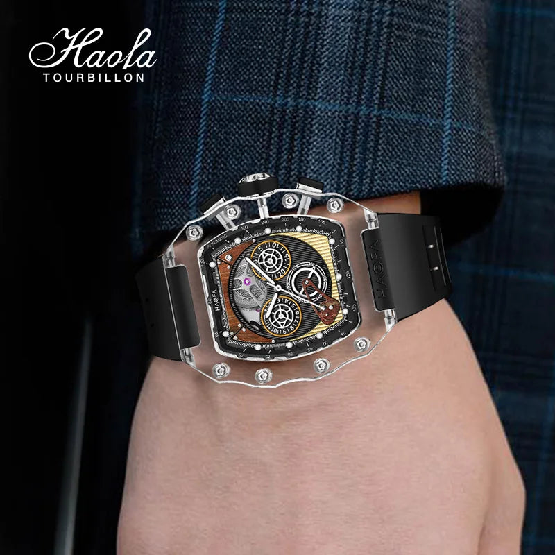 Haofa 2368 Automatic Men's Sports Watch – 49mm Tonneau Case